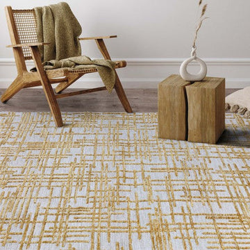 Mason Draft Modern Abstract Super Soft Carved Hi-Low Rib Textured Beige/Gold Rug-Asiatic Carpets-Rug Love - The Most Loved Rug Store